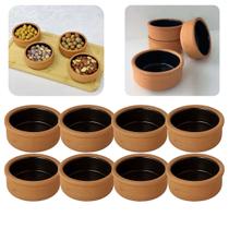 Jogo 8 Bowls Cerâmica Preto 80ml P/ Molhos Porções Petiscos Multiuso L'hermitage