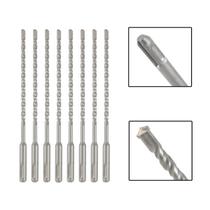 Jogo 8 Brocas SDS Plus 6X260 mm Aço Carbono Tungstênio