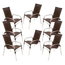 Jogo 8 Cadeiras Emily em Alumínio para Jardim e Piscina - Trama Original