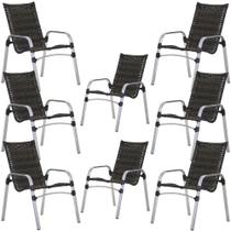 Jogo 8 Cadeiras Emily em Alumínio para Jardim e Piscina