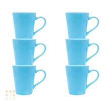 Jogo 8 Caneca Chá Café Azul 250ml em Porcelana