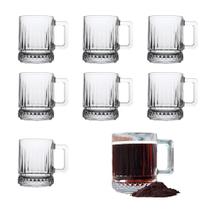 Jogo 8 Caneca de Vidro Café Cappuccino Elusia 250ml Em Casa Tem