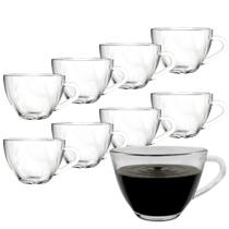 Jogo 8 Caneca Xícara Cappuccino Expresso Café Vidro 200ml