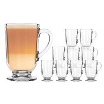 Jogo 8 Canecas de Cappuccino Vidro Berlim Taça Café Transparente 325ml Em Casa Tem