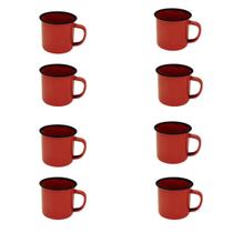 JOGO 8 CANECAS ESMALTADA 350ml VERMELHA XÍCARA CAFÉ FAZENDA JOGO 8 CANECAS ESMALTADA 350ml VERMELHA XÍCARA CAFÉ FAZENDA