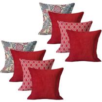 Jogo 8 Capas de Almofada Estampadas e Lisas 45x45cm Decorativas Sofá Cama Jogo 8 Capas de Almofada Estampadas e Lisas 45x45cm Decorativas Sofá Cama