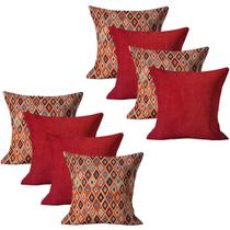 Jogo 8 Capas de Almofada Estampadas e Lisas 45x45cm Decorativas Sofá Cama