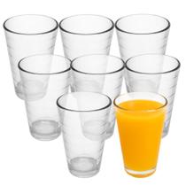 Jogo 8 Copo de Vidro 200ml Suco Refrigerante Água Lines Rings Fratelli