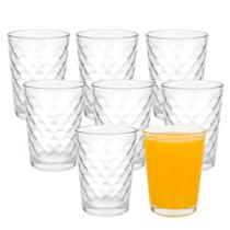 Jogo 8 Copo de Vidro 200ml Suco Refrigerante Água Waves Fratelli