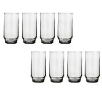 Jogo 8 Copo Vidro Lights 410ml Suco Cristal Luxo Nadir