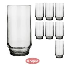 Jogo 8 Copos 410ml Vidro Lights Glamour Nadir Drinks Finos