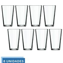 Jogo 8 Copos Cairo 350ml Vidro Suco Agua Transparente Nadir
