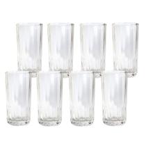 Jogo 8 Copos de Vidro Água Suco Vitamina Coquetel Long Drink Multiuso 320ML