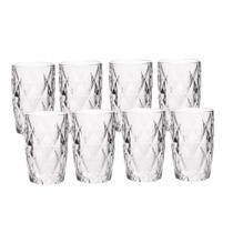 Jogo 8 Copos De Vidro Diamond Diamante Transparente Resistente 400ml Em Casa Tem Jogo 8 Copos De Vidro Diamond Diamante Transparente Resistente 400ml Em Casa Tem