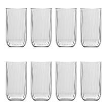 Jogo 8 Copos De Vidro Drink Fiore 315ml Reforçado Nadir