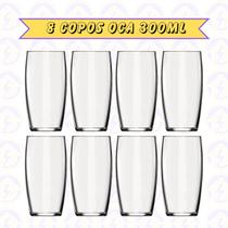Jogo 8 Copos Oca 300 ML Transparente Elegante Bebibas Sucos Jogo 8 Copos Oca 300 ML Transparente Elegante Bebibas Sucos