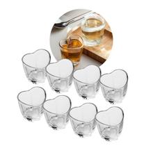 Jogo 8 Copos para Shot de Vidro Dose Degustação Coração Transparente Lyor 50ml Jogo 8 Copos para Shot de Vidro Dose Degustação Coração Transparente Lyor 50ml