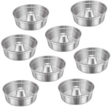 Jogo 8 Formas de Pudim Bolo Aluminio Brilhante N 18 e N 24