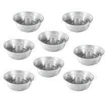 Jogo 8 Formas Redondas Bolo Pudim Para Padaria Com Cone N24
