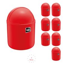 Jogo 8 Lixeiras Tampa p Pia Cozinha Gourmet Vermelho 4L