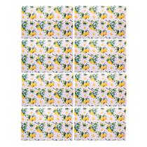 Jogo 8 Lugar Americano Retangular Mesa Limão Siciliano Plástico 43x28cm Lyor