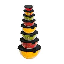 Jogo 8 pç Jogo Tigela Com Tampa De Vidro 5 Tamanhos Jogo 8 pç Jogo Tigela Com Tampa De Vidro 5 Tamanhos