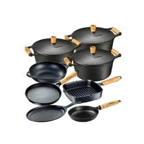 Jogo 8 Pçs 3 Caçarolas 3 Frigideira 1 Chapa 1 Parmegiana - Panela Mineira