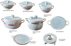 Jogo 8 peças de produtos em pedra sabão