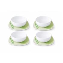 Jogo 8 Peças Pratos e Bowls de Porcelana 350ml Para Caldos e Entradas Jogo 8 Peças Pratos e Bowls de Porcelana 350ml Para Caldos e Entradas