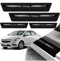 Jogo 8 Peças Soleira Porta Prisma 2006 a 2021 Adesivo Preta