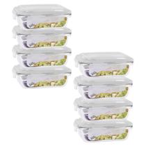 Jogo 8 Potes 640ml Hermético Anel Vedação