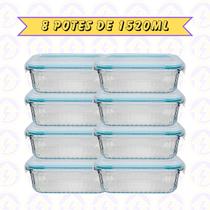 Jogo 8 Potes Canelado 1520ml Airfryer Microondas Freezer Jogo 8 Potes Canelado 1520ml Airfryer Microondas Freezer