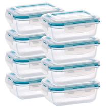 Jogo 8 Potes de Vidro 1040ml Tampa Hermetica Mantimentos Marmita