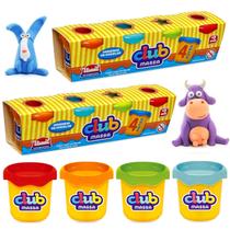 Jogo 8 Potes Massinhas de Modelar Educativo Atacado Festa Infantil Lembrancinha