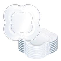 Jogo 8 Prato de Sobremesa de Vidro Butterfly Borboleta Transparente Wolff 17cm