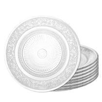 Jogo 8 Prato de Sobremesa de Vidro Transparente Revelo Fino Pratinho 18cm Mesa Posta Haüskraft