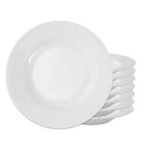 Jogo 8 Prato Fundo Branco Melanina Resistente Fratelli 22,5cm