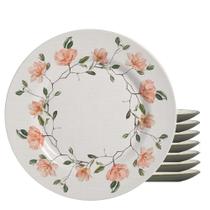 Jogo 8 Prato Sobremesa Magnólia By Aurora Cerâmica Alleanza 20cm