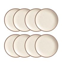 Jogo 8 Pratos Fundo Coup Vanilla Plus Cerâmica 25cm Alleanza