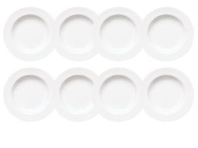 Jogo 8 Pratos Fundos Capri 23cm Porcelana Branca Germer Jogo 8 Pratos Fundos Capri 23cm Porcelana Branca Germer