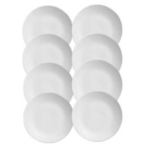 Jogo 8 Pratos Raso Coup Branco Liso Cerâmica Alleanza 29cm Jogo 8 Pratos Raso Coup Branco Liso Cerâmica Alleanza 29cm