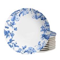 Jogo 8 Pratos Raso Coup Frutela 29cm Azul Cerâmica Alleanza.