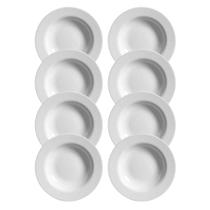 Jogo 8 Pratos Raso Plissan Relevo Branco 33cm Cerâmica Alleanza Jogo 8 Pratos Raso Plissan Relevo Branco 33cm Cerâmica Alleanza