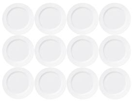 Jogo 8 Pratos Rasos Capri 25cm Porcelana Branca Germer