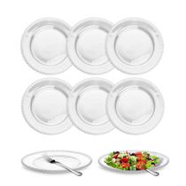 Jogo 8 Pratos Rasos Cristal Wolff 27cm Pearl Mesa Posta