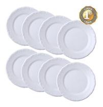Jogo 8 Pratos Rasos Pomerode Porcelana Schimidt