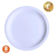 Jogo 8 Pratos Rasos Porcelana Branca Restaurante Germer 1a