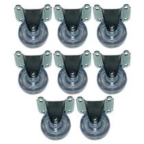 Jogo 8 Rodinhas 32mm Incolor San Rodízio Base Fixa 4 Furos