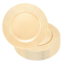 Jogo 8 Sousplat de Mesa Redondo Primer Dourado Plástico Lyor 33cm