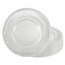 Jogo 8 Sousplat Redondo de Cristal Renaissance Transparente Lyor 31,5cm